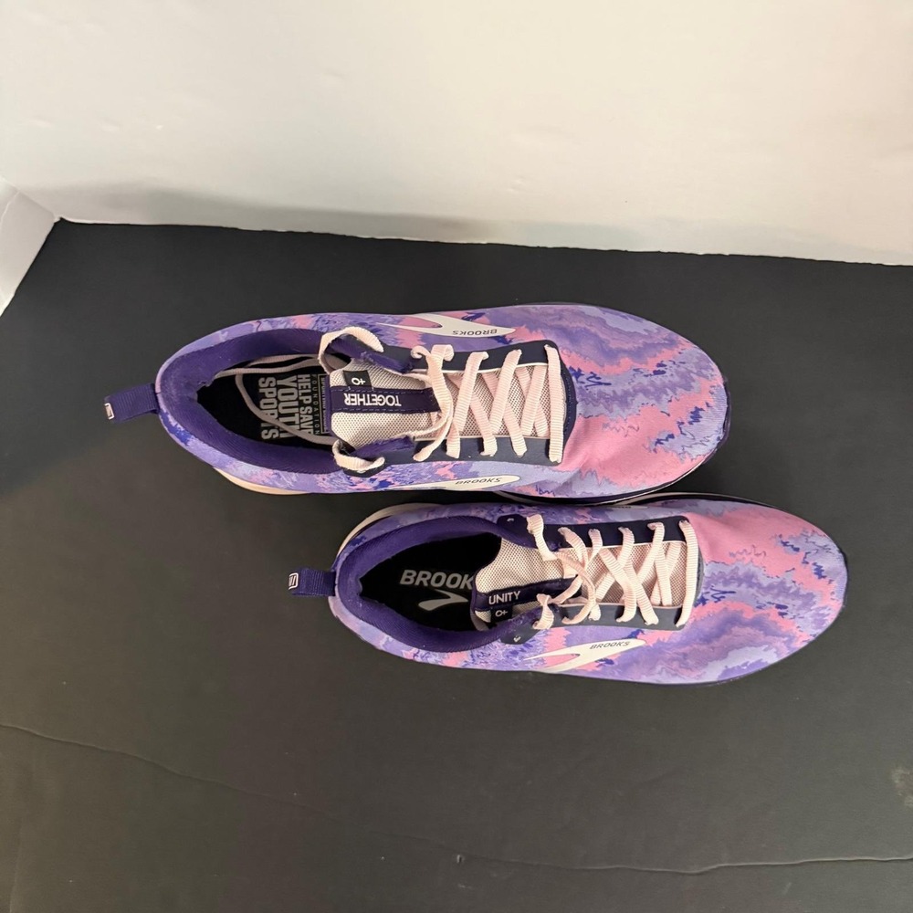 Brooks Revel 4 Together Victory Purple Pink Marble Running Shoes Size 10 - Picture 14 of 16